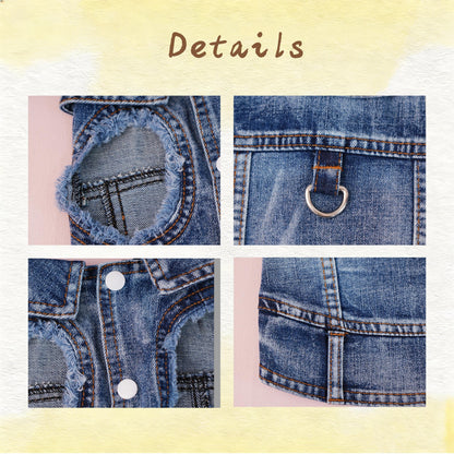 Personalisierte bestickte Haustier-Jeansweste mit Namen | inCloth63