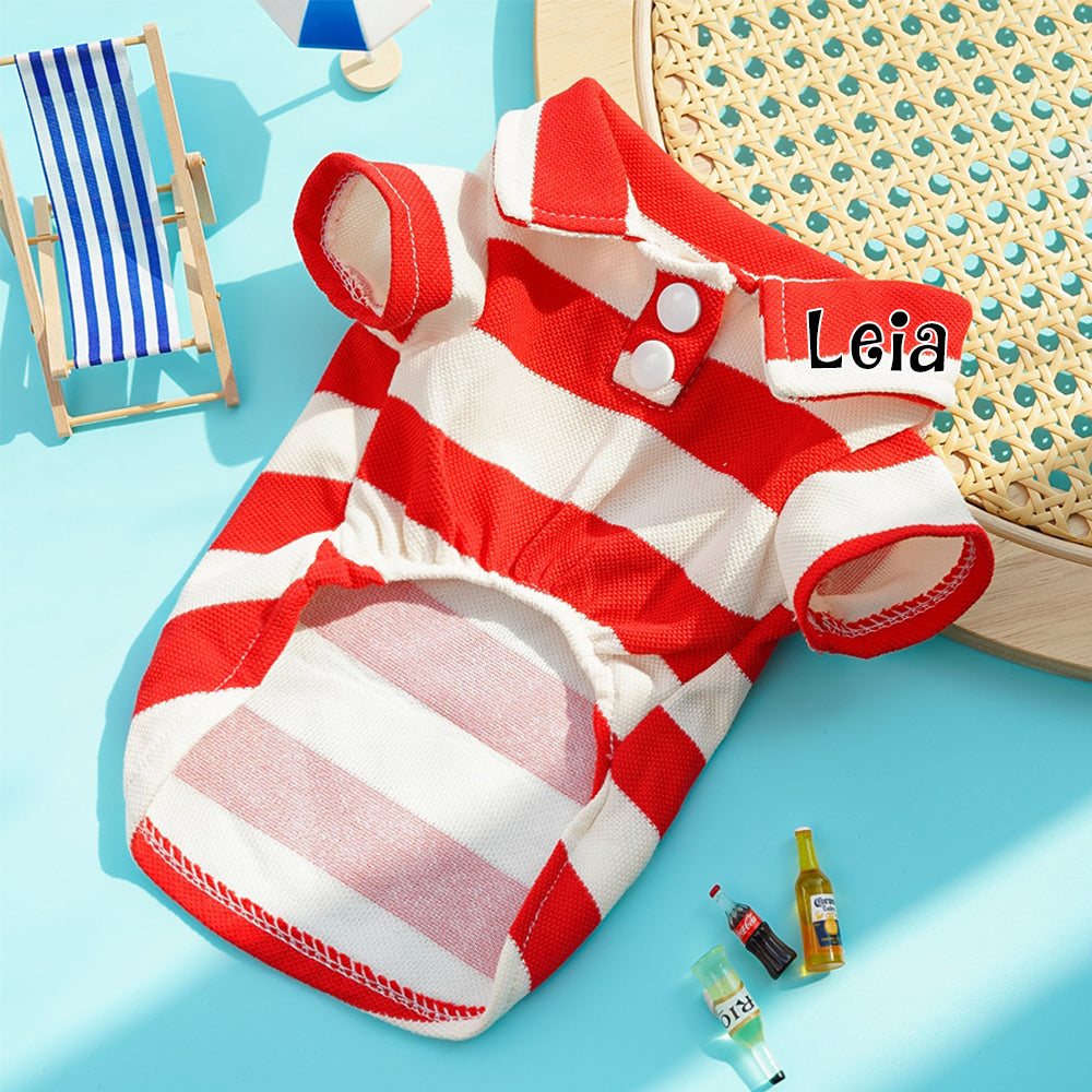 Personalized Pet Striped Polo Shirt | inCloth24